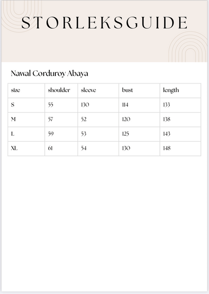 Nawal Corduroy Abaya